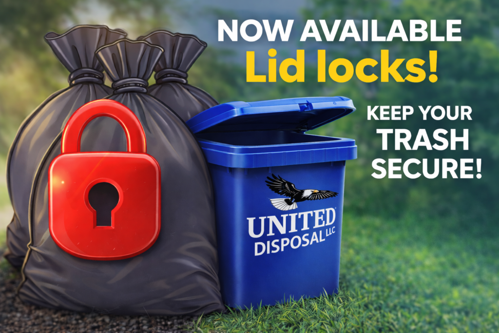 United Disposal's new lid locks for secure trash cans