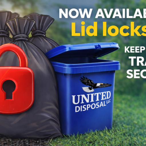 United Disposal's new lid locks for secure trash cans