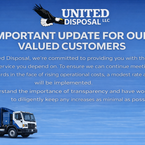 United Disposal trash service rate increase 2025 update